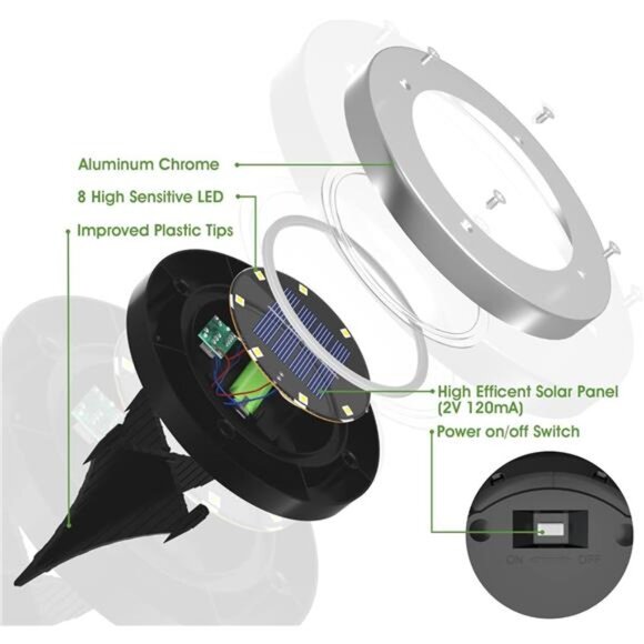 Solar Lights Outdoor 12 Pack Waterproof Garden Pathway Yard Patio Deck Walkway - Picture 3 of 7